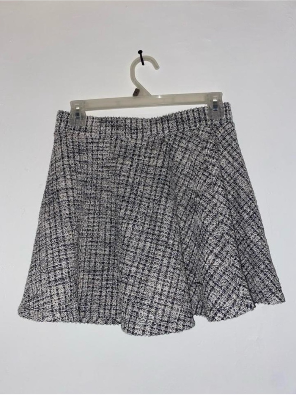 ZARA Grey Textured A-Line Mini Skirt